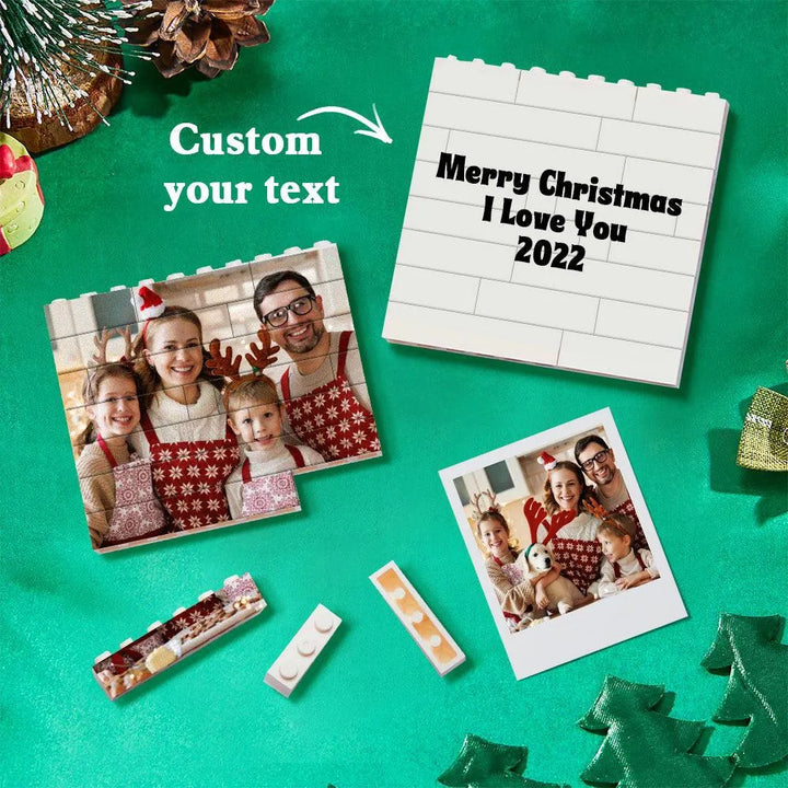 Personalized Building Brick Puzzle Photo Block Christmas Ornament - themiraclebrands.com