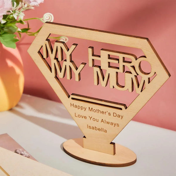 Personalized Diamond Wooden Ornament for Mom - themiraclebrands.store