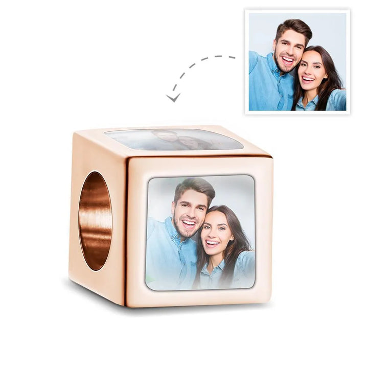 Personalized Four-Sided Copper Charm: Custom Photo Gift for Women - themiraclebrands.com