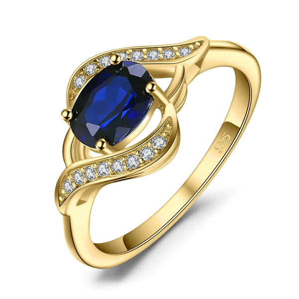 SapphireLux 1ct Yellow Gold Oval Ring