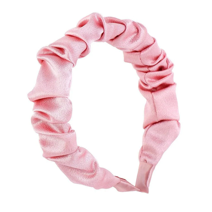 Retro Pleated Satin Hair Compression Headband - Vibrant Hair Accessory - themiraclebrands.com