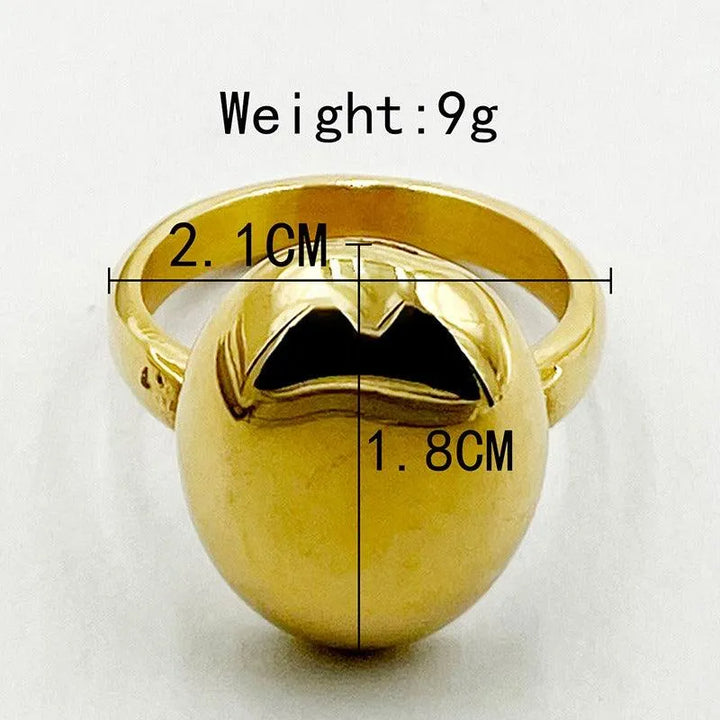 Stainless Steel Gold Plated Oval Dome Ring | Minimalist Statement Rings - themiraclebrands.com