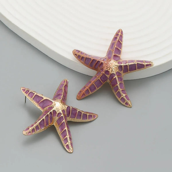 Starfish Drip Oil Earrings - themiraclebrands.com