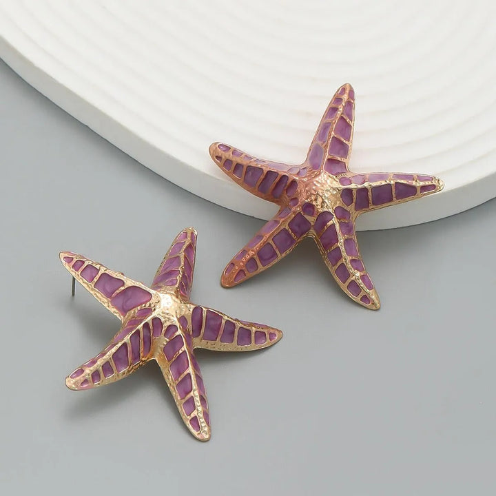 Starfish Drip Oil Earrings - themiraclebrands.com