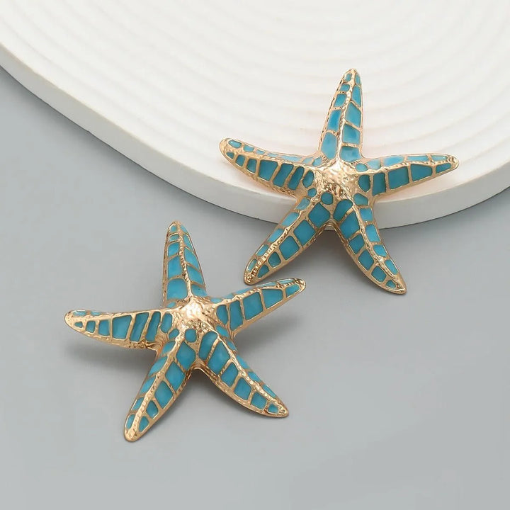 Starfish Drip Oil Earrings - themiraclebrands.com