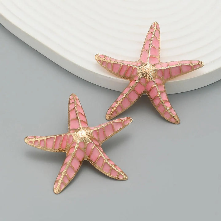 Starfish Drip Oil Earrings - themiraclebrands.com