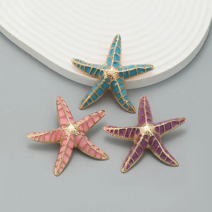 Starfish Drip Oil Earrings - themiraclebrands.com