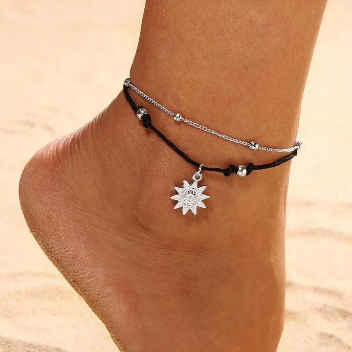 Sun Alloy Double Layer Ankle Chain Foot Decoration - themiraclebrands.com