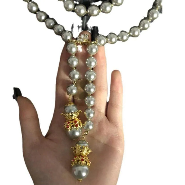 Super Long Layered Glass Pearl Necklace - themiraclebrands.com