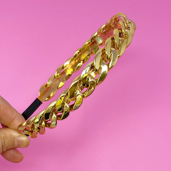 Cuban Chain Headband – Lightweight Resin & Alloy Hair Accessory
