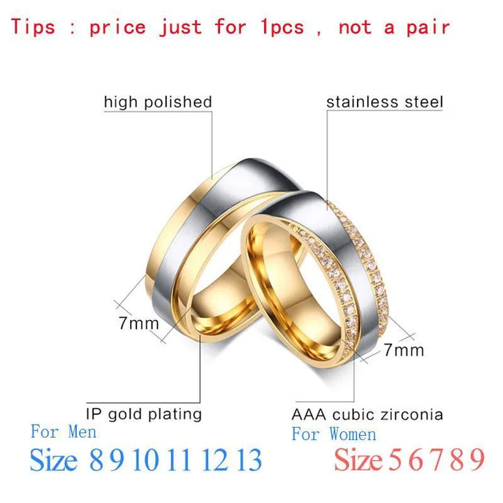 Vnox Wedding Rings for Women Men | Promise Lover Valentine's Day Gift - themiraclebrands.com