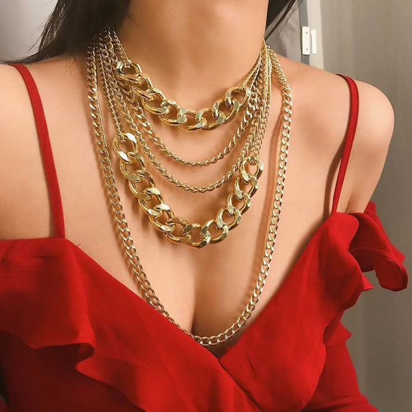 Women's Fashion Punk Hip-Hop Thick Chain Necklace - themiraclebrands.store