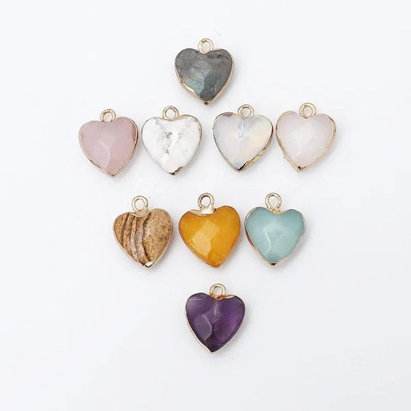 Women's Jewelry - Small Lovely Heart Pendant with Natural Stone - themiraclebrands.com