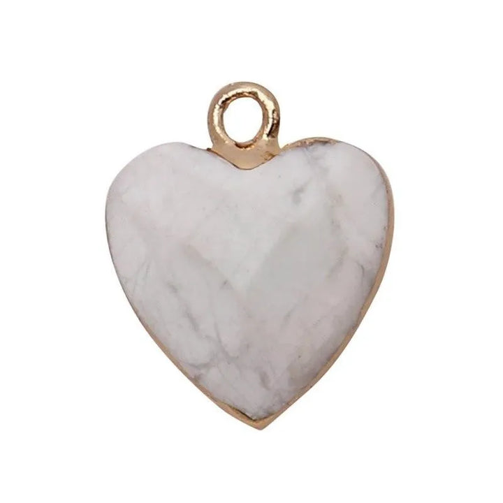 Women's Jewelry - Small Lovely Heart Pendant with Natural Stone - themiraclebrands.com