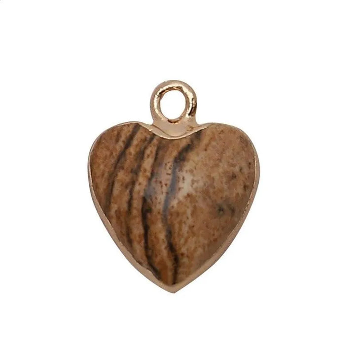 Women's Jewelry - Small Lovely Heart Pendant with Natural Stone - themiraclebrands.com