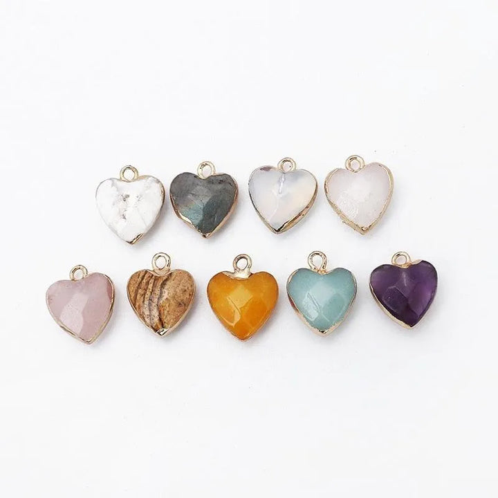 Women's Jewelry - Small Lovely Heart Pendant with Natural Stone - themiraclebrands.com