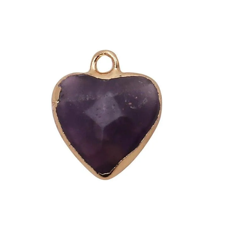 Women's Jewelry - Small Lovely Heart Pendant with Natural Stone - themiraclebrands.com