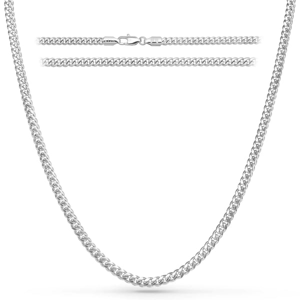 RTZN® 3.5mm Cuban Link Men's Silver Necklace