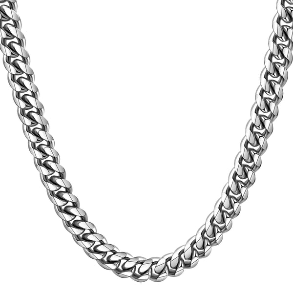 Premium Cuban Link Necklace - Stainless Finish Men's Chain 20"