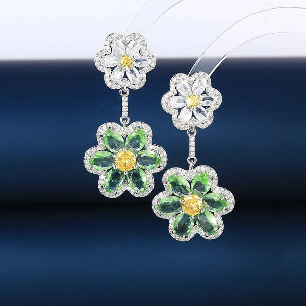 Zircon Flower Earrings - themiraclebrands.store